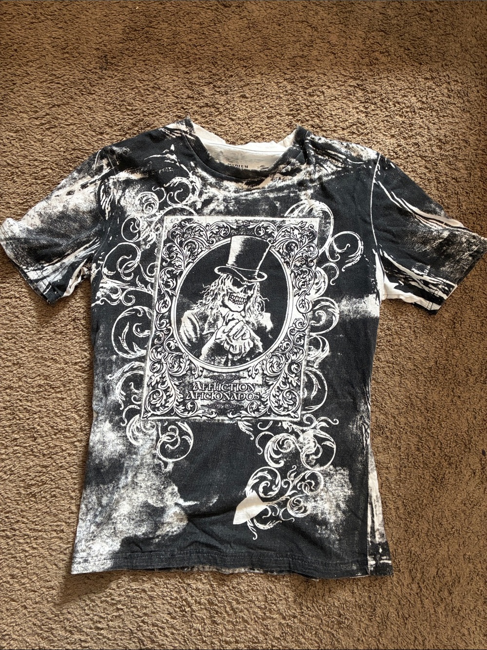 Y2k Affliction Black and White Short Sleeve Graphic Tee